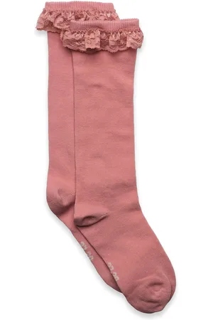 Minymo Knee Sock W. Lace Pink