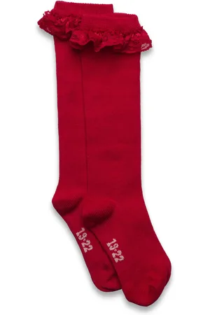 Minymo Knee Sock W. Lace Red