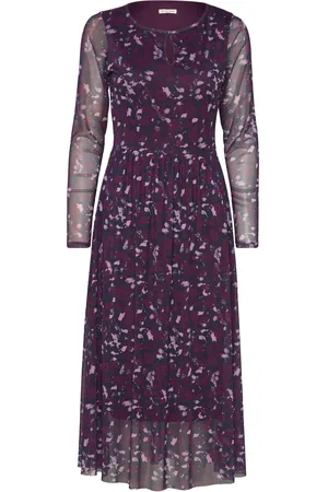 TOM TAILOR Printed Mesh Dress Purple
