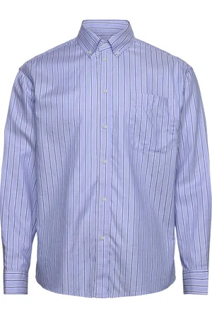 Les Deux Kolton Herringb Poplin Shirt Blue
