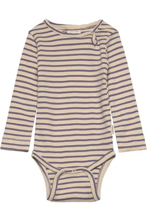 Petit Piao Body L/S Modal Striped Beige