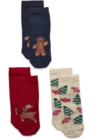 Lindex Sock 3 P Christmas Green