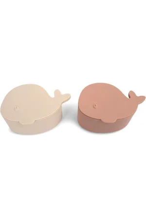 Filibabba Sæt Med 2 Små Snackbokse - Hvalen Christian - Blush Pink