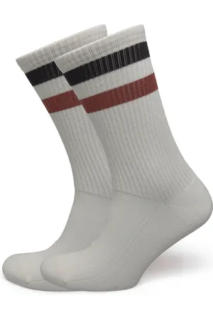 Les Deux Woods Rib Stripe Socks - 2-Pack White