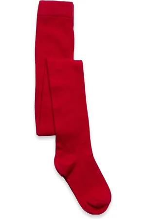 Lindex Tights Sg H Plain Knitted Red