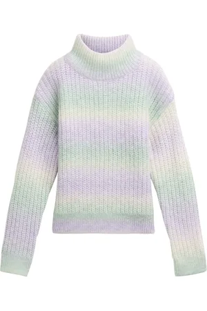 TOM TAILOR Cropped Knitted Pullover Purple