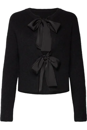 Object Objparvi Sateen Bow Knit Cardigan Div Black