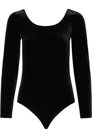 Michael Kors Velvet Ls Bodysuit Black