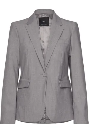 MANGO Straight-Fit Suit Jacket Grey