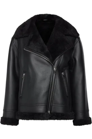 MANGO Jacket With Shearling-Effect Lining Black