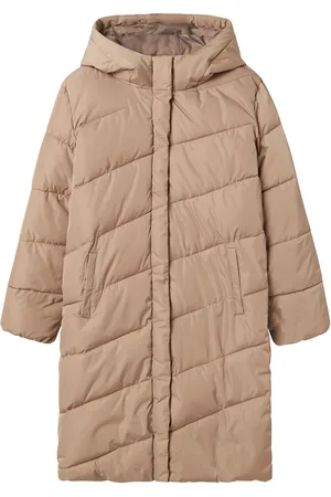 LMTD Nlfmyis03 Long Jacket Bias W Hood Fo Beige