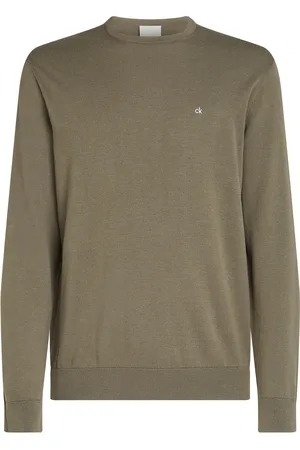 Calvin Klein Cotton Silk Blend Cn Sweater Khaki