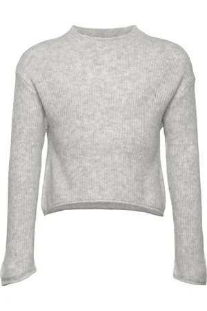 MANGO Ribbed Knit Sweater Grey
