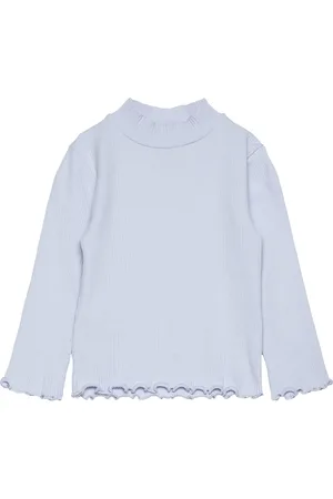 MANGO Turtleneck Long-Sleeved T-Shirt Blue