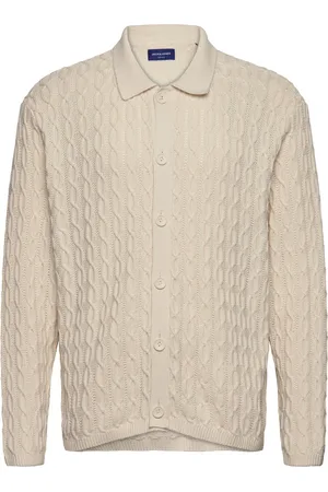 JACK & JONES Jorwinter Knit Cable Polo Styd Aw24 Jack & J S Cream