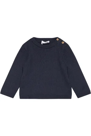 MANGO Ribbed Knit Sweater Navy