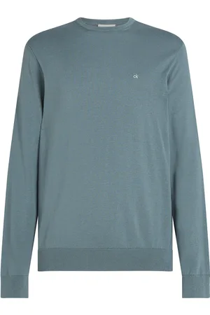 Calvin Klein Cotton Silk Blend Cn Sweater Blue