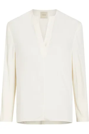 Calvin Klein Recycled Cdc Ls V Neck Blouse White