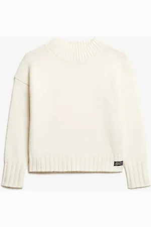 Superdry Essential Mock Neck Jumper Cream