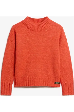 Superdry Essential Mock Neck Jumper Orange