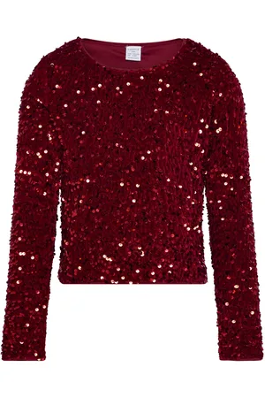Lindex Top Velvet And Sequins Red