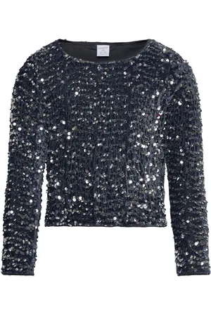 Lindex Top Velvet And Sequins Grey
