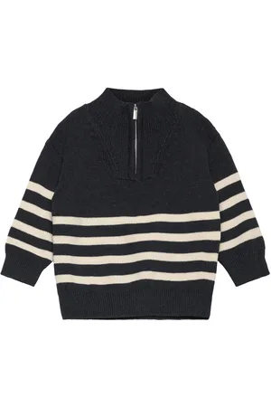 Lindex Sweater Knitted Half Zip Grey