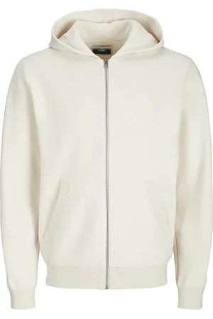 JACK & JONES Jcocaleb Knit Zip Hoodie Bf Jack & J S White