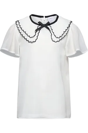 Lindex Blouse Chiffon With Scallop Co White