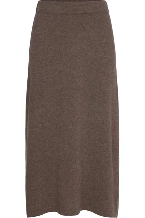 Davida Cashmere A-Line Skirt Brown