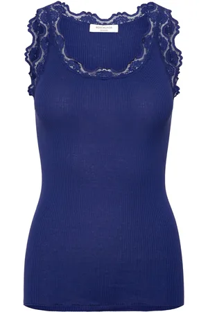 Rosemunde Rwbabette Silk Sl U-Neck Long Lace Blue