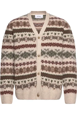 Les Deux Hordur Fair Isle Cardigan Beige