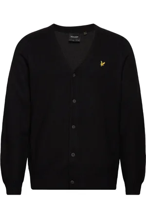 Lyle & Scott Double Knit V Neck Cardigan Black