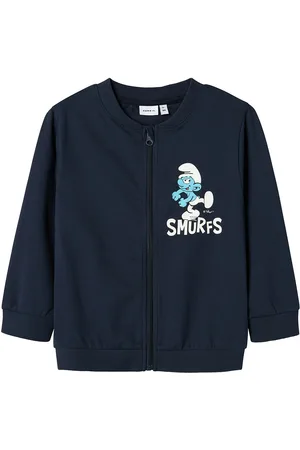 NAME IT Nmnjax Smurf Nreg Sweat W Zip Unb Bfu Navy