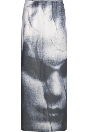 Weekday Print Maxi Skirt Cream