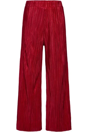 Lindex Trousers Jersey Plisse Red