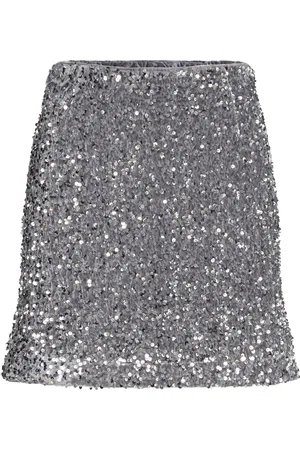 BUBBLEROOM Rosetti Sequin Skirt Silver