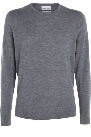Calvin Klein Superior Wool Crew Neck Sweater Grey