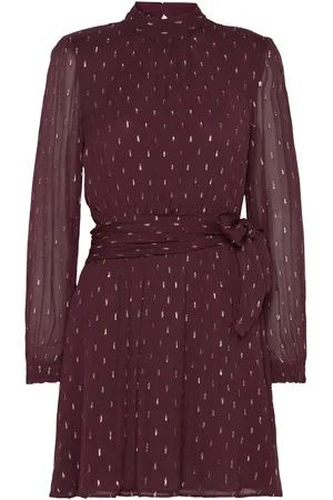 Scotch&Soda Lurex Mini Dress With Wrap Detail Burgundy
