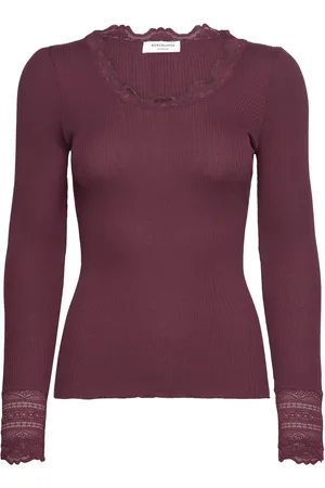Rosemunde Rwbenita Ls O-Neck Lace T-Shirt Burgundy