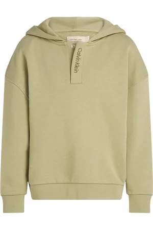 Calvin Klein Embro. Ck Logo Terry Hoodie Green