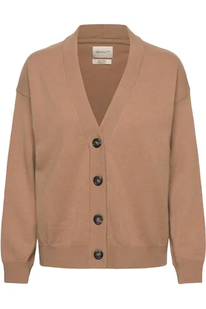 GANT Superfine Lambswool Cardigan Beige