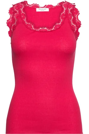 Rosemunde Rwbabette Silk Sl U-Neck Long Lace Red