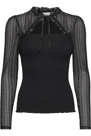 Rosemunde Beatha Silk Blouse W/ Lace Black