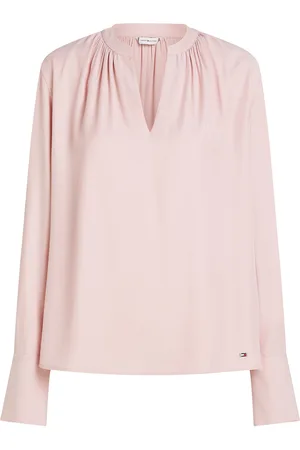 Tommy Hilfiger Soft Viscose V-Neck Ls Blouse Pink