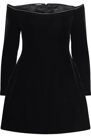 Bardot Nadene Velour Hourglass Dress Black
