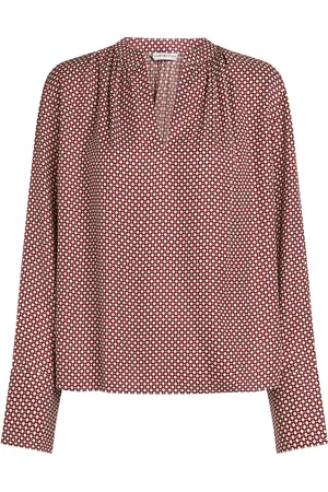 Tommy Hilfiger Fluid Vis Prt Vneck Blouse Red
