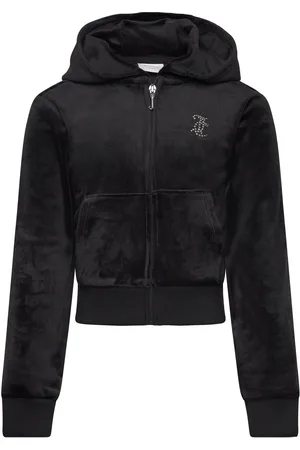 Juicy Couture Jc Diamante Zip Thru Hood Black