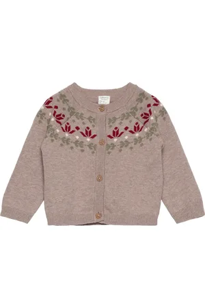 Lindex Knitted Cardigan Fair Isle Nb Beige