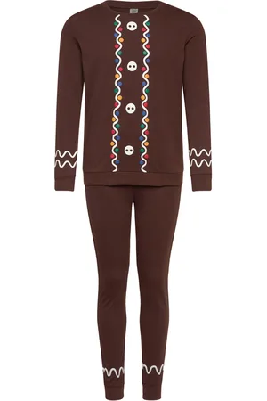 Lindex Pajama Christmas Santa Gingerb Brown